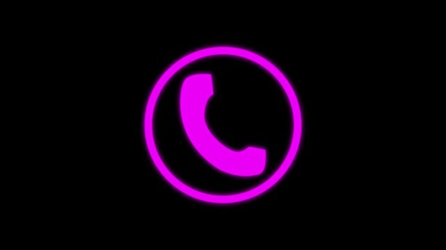 Animated call icon with a mobile phone screen concept. Incoming or outgoing call icon.
