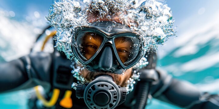 Underwater exploration adventure diving deep ocean life