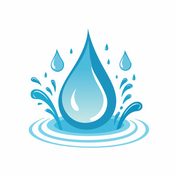 Water drop splashing into ripples