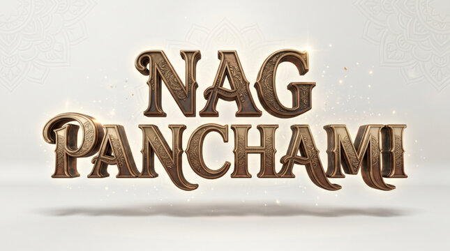 Nag Panchami Festival Typography Design on Clean Background for Greeting Card and Celebration Banner
