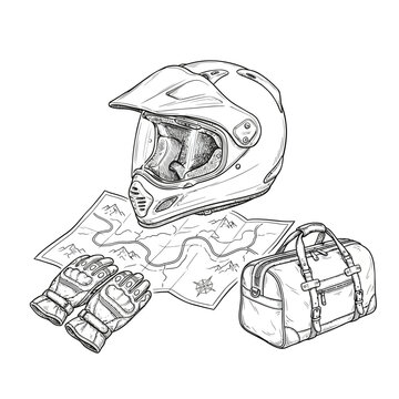 Motorcycle Helmet and Riding Gear.