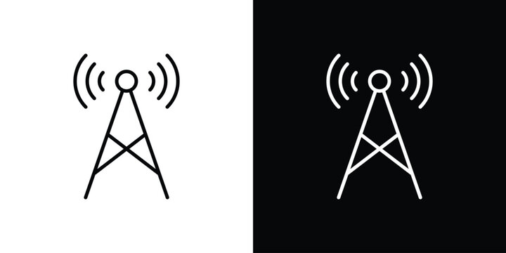 Antenna icon in editable outlined, Vector EPS10