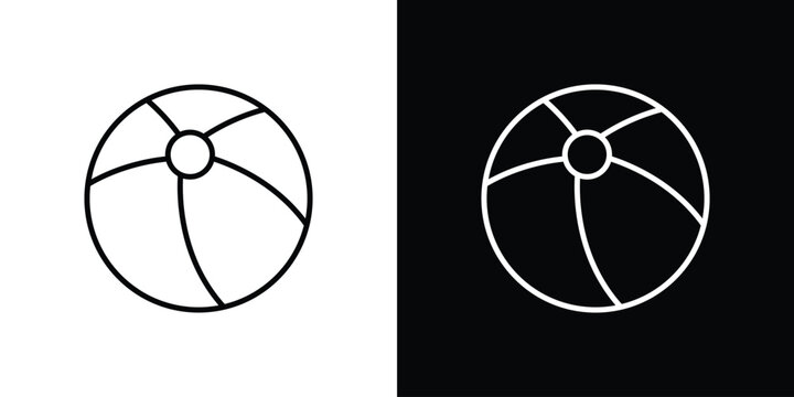 Beach ball icon in editable outlined, Vector EPS10