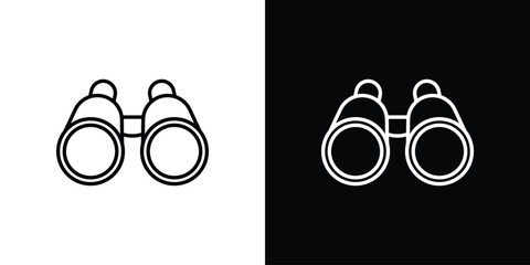 Obraz premium Binoculars icon in editable outlined, Vector EPS10