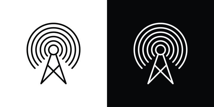 Broadcast icon in editable outlined, Vector EPS10