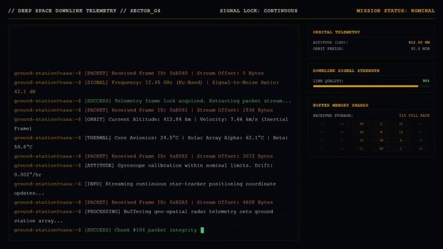 Futuristic Sci Fi Space Telemetry Control Interface Screen.
