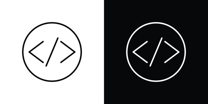 Code icon in editable outlined, Vector EPS10
