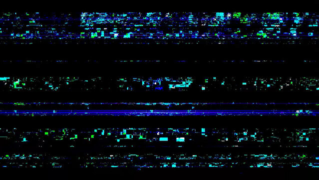 RGB TV noise and VHS glitch texture on black background, analog static interference with distorted scan lines and retro signal error effect for video, cyberpunk design, poster or digital overlay.