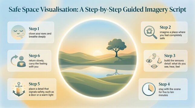 Safe space visualisation guided imagery anxiety management tips technique