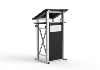 Naklejka premium Modern lectern podium with black top.