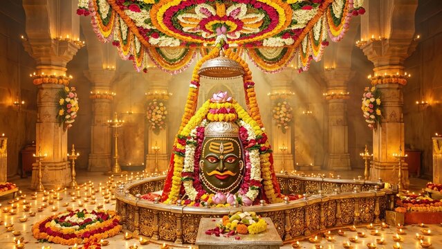 Grand Floral Decoration of Ujjain Mahakal Shivling
