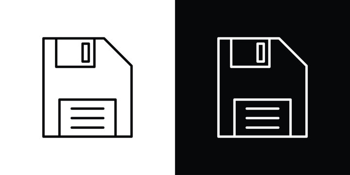 Floppy disk icon in editable outlined, Vector EPS10