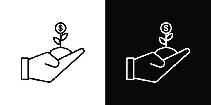 Investment icon in editable outlined, Vector EPS10