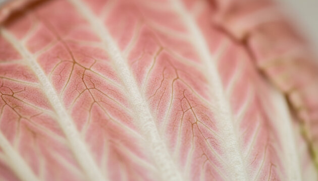 Rosa del Veneto pink radicchio leaf macro with pastel pink and white veins