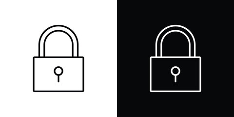 Lock icon in editable outlined, Vector EPS10 © Xevier