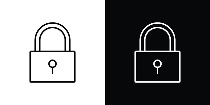 Lock icon in editable outlined, Vector EPS10