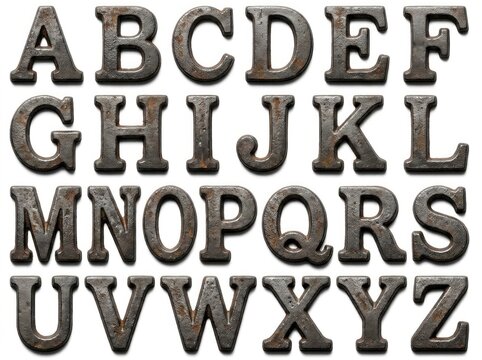 Alphabet letters in a row.