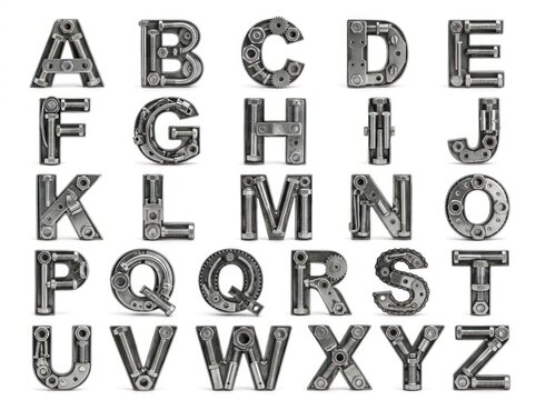 Alphabet letters uppercase typography.