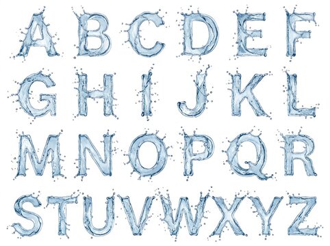 Alphabet letters with distressed texture.