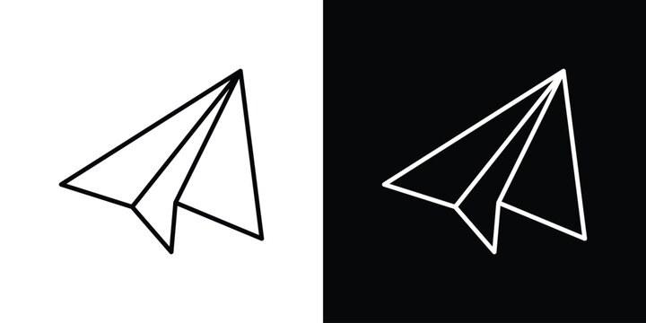 Paper plane icon in editable outlined, Vector EPS10