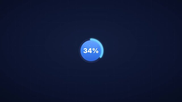 Animated download button interface with circular progress bar and completion checkmark
