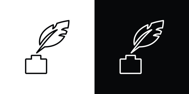 Quill icon in editable outlined, Vector EPS10