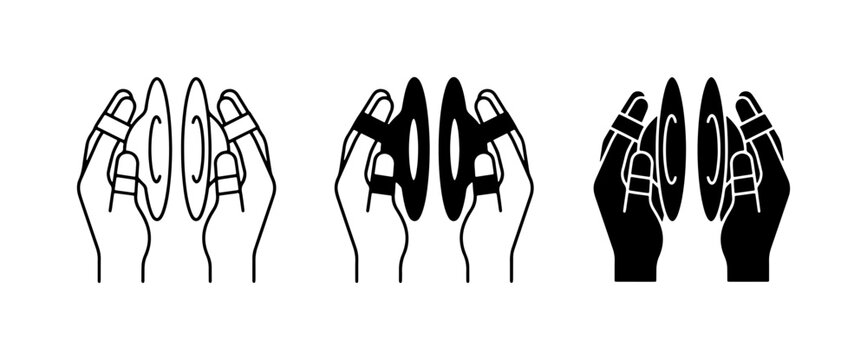 Finger Cymbals, Hand Percussion Instrument, Musical Accessory Icons