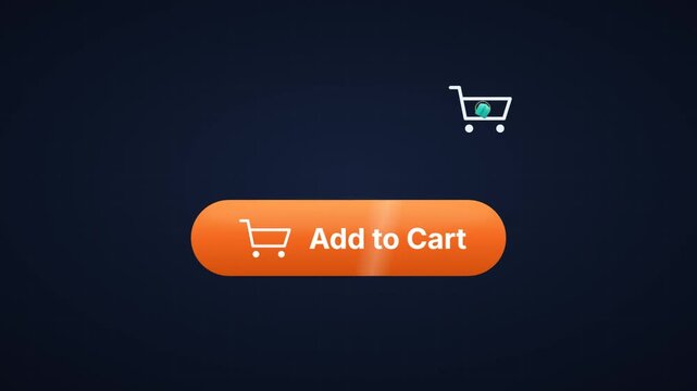 Animated add to cart button with shopping icon and product added confirmation for online store