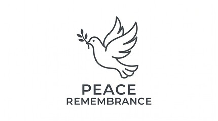Fototapeta premium Remembrance Dove Icon