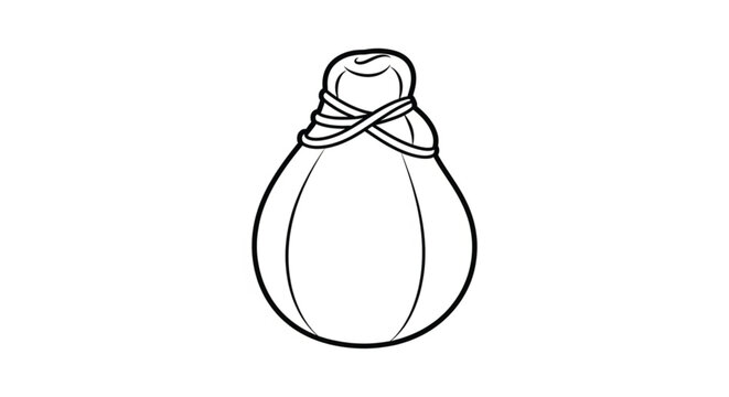 Simple line drawing of wrapped bottle.
