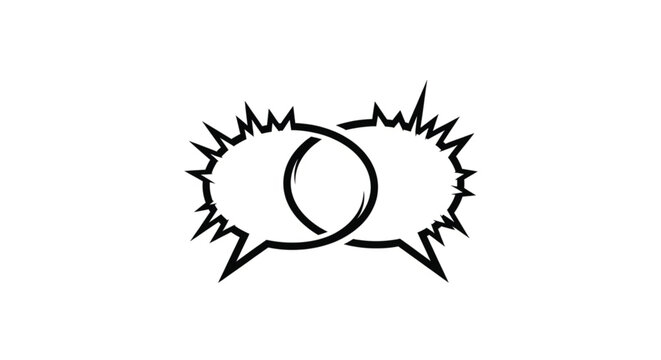 Black and white speech bubbles icon.
