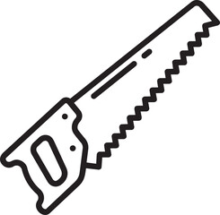 Fototapeta premium Handsaw provides a traditional method for cutting wood planks and timber during carpentry or woodworking tasks.