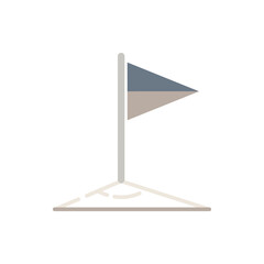 Minimalist gray and white corner flag icon graphic. © aldo