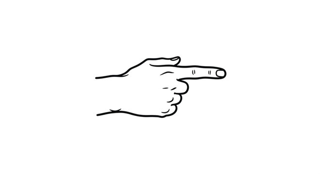 Hand pointing finger gesture direction.