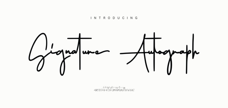 modern script alphabet font handwritten. ABC typography latin signature alphabet.

