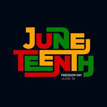 Juneteenth template design with 
modern bold typographic text logo, 
Juneteenth day banner, poster, template, 
Freedom Day celebration, June 19, USA