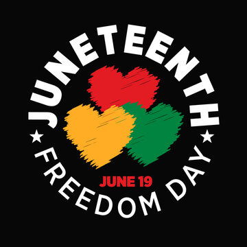 Juneteenth freedom day logo symbol 
text clipart vector illustration 
banner background for card, poster, 
social media post, event, 
web banner, ads