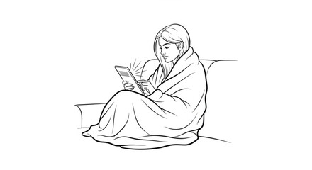Obraz premium Woman sitting with a tablet.