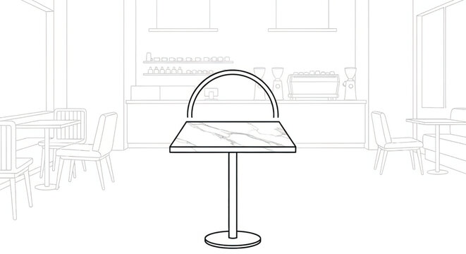 Modern Desk Lamp With Thin Stem.