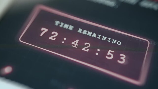 Screen displays a time remaining countdown