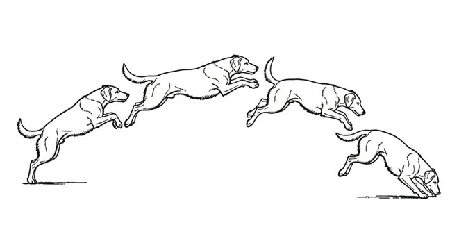 Dogs in Motion Playful Jumping Sequence.