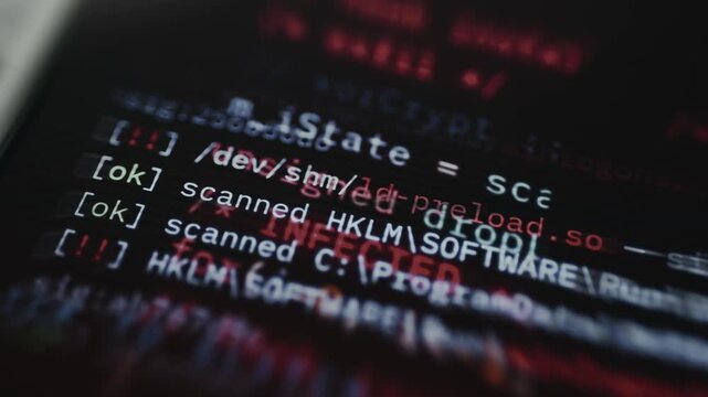 Command-line output indicating a malware infection
