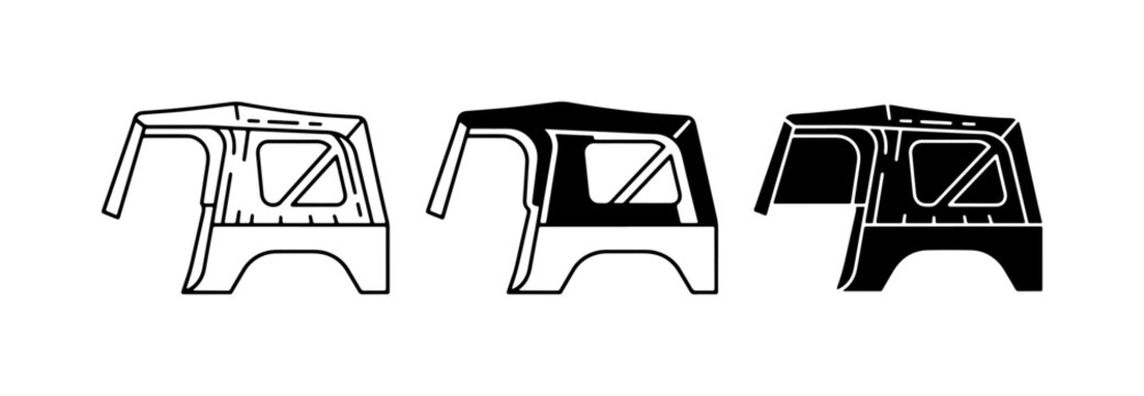 Step Stool Icons, Folding Step Ladder Vector Set, Kitchen Aid and Household Tool Graphics