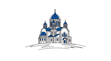 Orthodox Church Architecture Blue Domes. © taboy