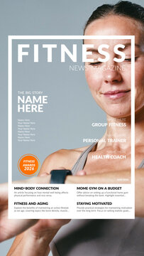 Premium Overlays Magazine Fitness Vertical &ndash; Sports Editorial Layout Effects, Gym Magazine Design Elements and Modern Fitness Overlays for Video Editing
