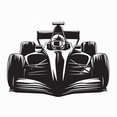 Obraz premium Formula One Racing Car Front View Vector Illustration On White Background