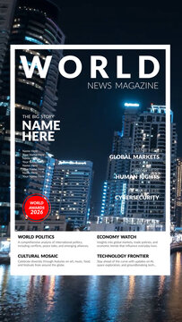 Premium Overlays Magazine World Vertical &ndash; Global Editorial Layout Effects, International News Magazine Design and Modern World Overlays for Video Editing