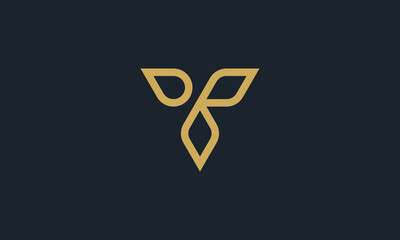 Obraz premium letter V Logo line luxury