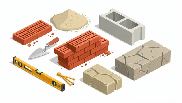 Construction Bricks and Building Materials for Masonry.