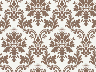 Fototapeta premium floral seamless pattern on borwn, vintage texture textile for fabric or wallpaper print 